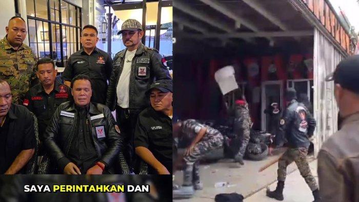 Kolase Ketua Umum Gerakan Rakyat Indonesia Bersatu (GRIB), Hercules dan Video puluhan anggota GRIB menyerang markas Pemuda Pancasila di Jalan BKR, Kecamatan Regol, Kota Bandung pada Rabu (15/1/2025)