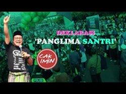Muhaimin Iskandar dalam Deklarasi Panglima Santri. PBNU menyebut pria yang akrab dipanggil Cak Imin bukan Panglima Santri yang asli.