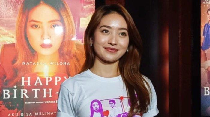 Pemain sinetron dan film Natasha Wilona di Bioskop XXI Senayan City, Jakarta Pusat, Rabu (10/1/2024).