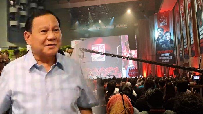 Malam sebelum resmi mendaftarkan diri ke Komisi Pemilihan Umum (KPU) sebagai calon Presiden Republik Indonesia (RI), Ketua Umum Gerindra Prabowo Subianto nampak hadir di konser pilpres santuy Ojo Rungkad yang digelar Partai Solidaritas Indonesia (PSI).