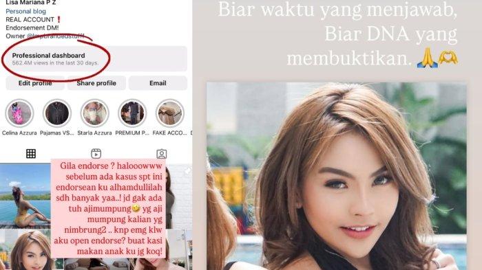 VIRAL MEDIA SOSIAL - Tangkapan layar dashboard instagram Lisa Mariana. Sosok Lisa Mariana kini viral usai menyebutkan putrinya merupakan buah cintanya dengan Ridwan Kamil. Dirinya pun meminta pertanggungjawaban kepada Ridwan Kamil.