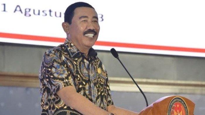 Rektor IPDN Hadi Prabowo melaksanakan jam pimpinan di Gedung Balairung Rudini, Kampus IPDN, Jatinangor, Jawa Barat, Selasa (1/8/2023).