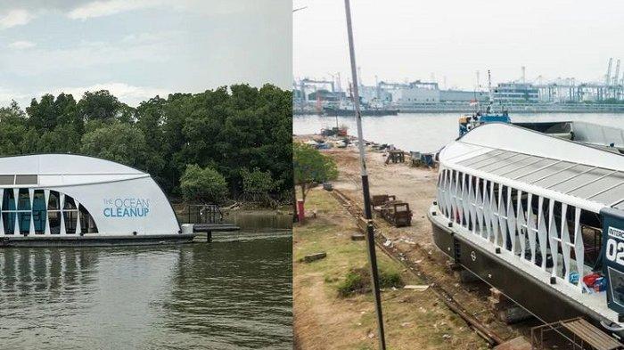 Kapal pembersih sampah Interceptor 020 dan 005 yang didonasikan Coldplay ke Indonesia dan Malaysia.(The Ocean Cleanup)