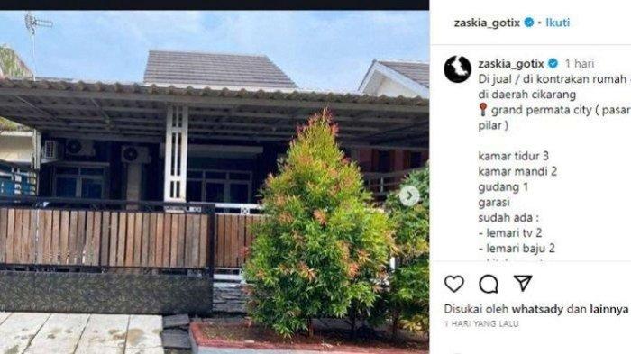 Pedangdut Zaskia Gotik mendadak mau menjual rumahnya dengan harga murah di daerah Cikarang, Grand Permata City, dengan harga Rp 750 juta lewat medsos.