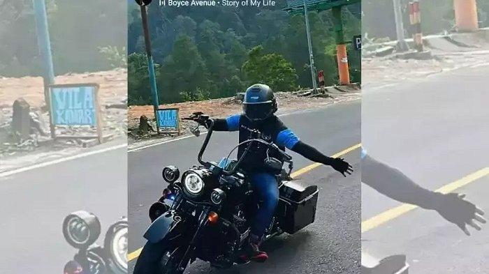 Vokalis band Repvblik, Ruri Wantogia, saat naik moge, menikmati kebebasan sebagai anak motor.