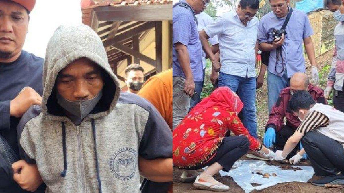 Tampang Rudi alias R (pakai penutup kepala) saat digelandang ke Satreskrim Polresta Banyumas, Jawa Tengah, Senin (26/6/2023). Rudi melakukan inses dengan anak kandungnya. 7 bayi hasil hubungan terlarang ia bunuh.