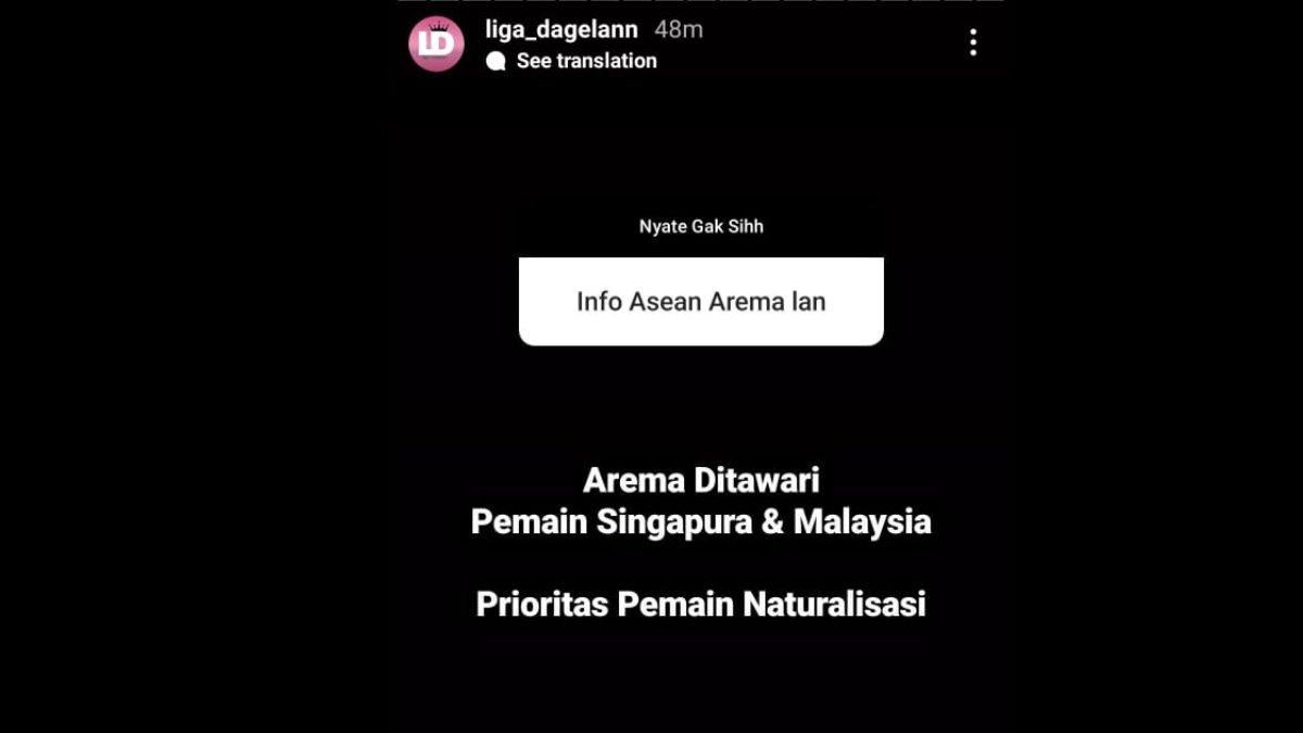 Rumor Arema FC mendapat tawaran pemain ASEAN untuk gelaran Liga 1 2023 mendatang, Kamis 29 Juni 2023.