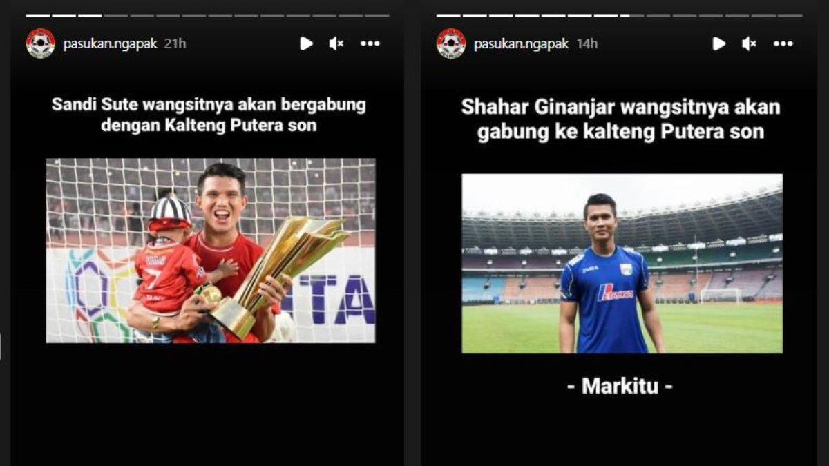 Rumor diminatinya dua mantan penggawa Persija Jakarta, yakni Sandi Sute (kiri) dan Shahar Ginanjar (kanan) oleh Kalteng Putra.