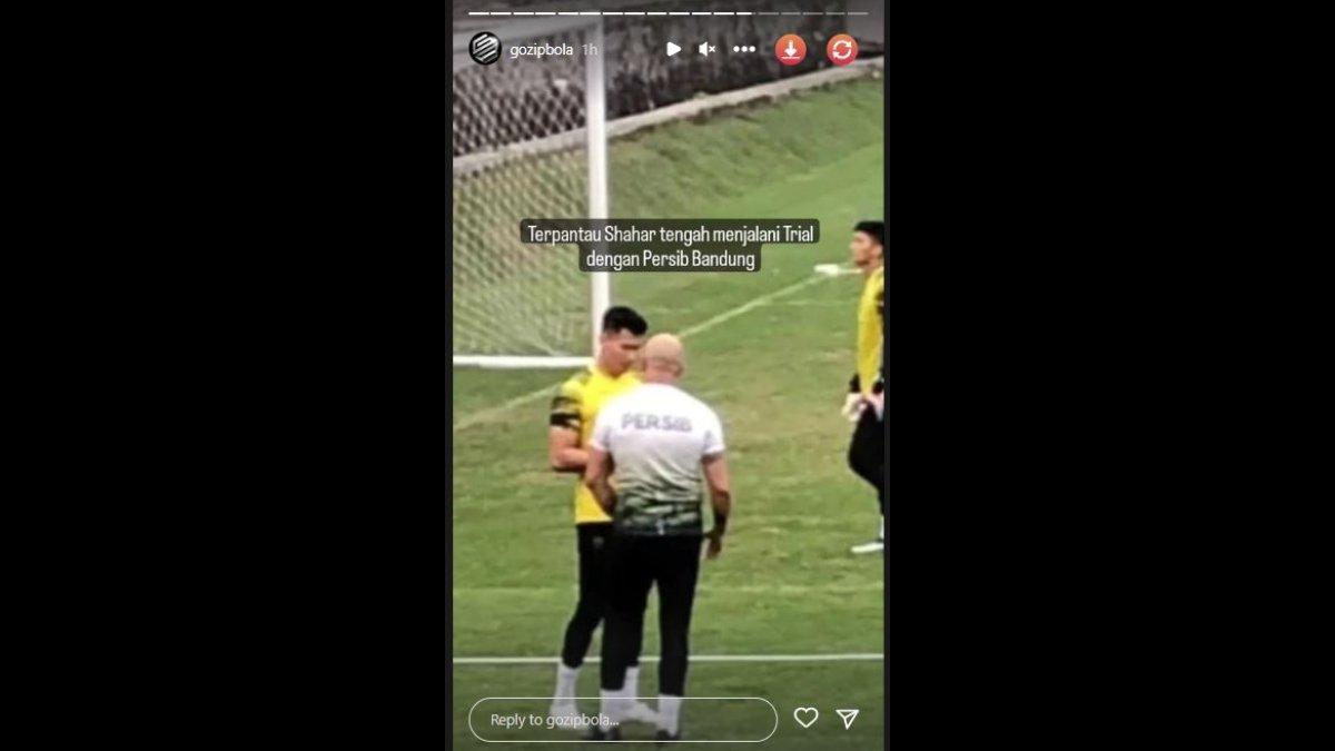 Shahar Ginanjar sedang menjalani seleksi di Persib Bandung jelang Liga 1 2023 dimulai, Selasa 20 Juni 2023.