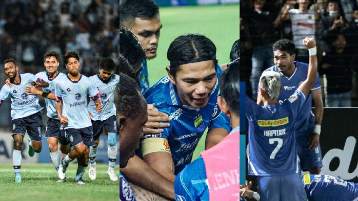 Skuad Persela Lamongan (kiri), Persib Bandung (tengah) dan PSIM Yogyakarta (kanan).
