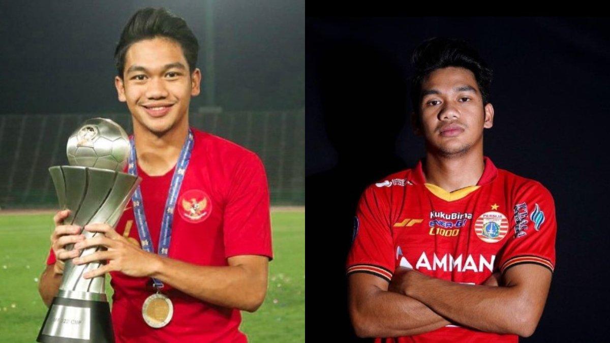 Sosok Samuel Simanjuntak saat menjuarai Piala AFF U-22 2019 dengan TImnas Indonesia (kiri) dan saat berseragam Persija Jakarta (kanan)