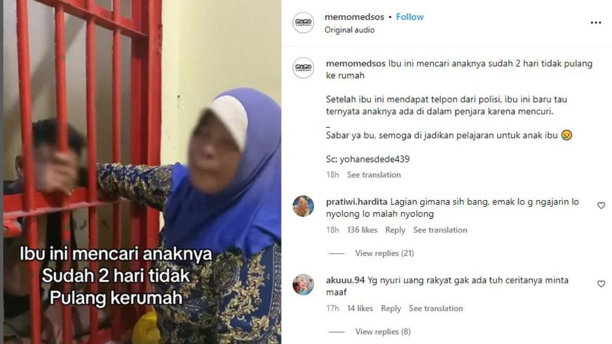 Unggahan viral ibu-ibu temui anak dipenjara