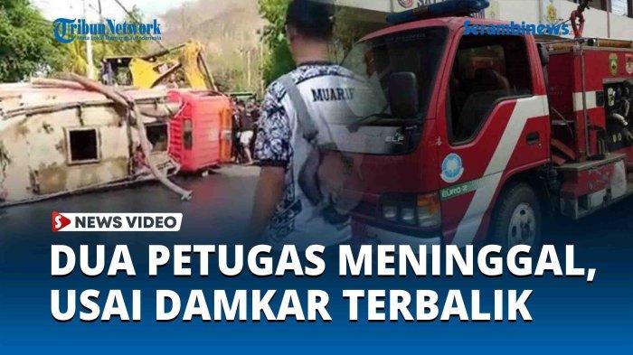 petugas memadamkan api di lokasi kecelakaan jetour t2