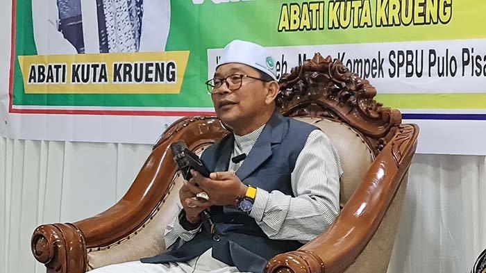 Abati Kuta Krueng Isi Pengajian di SPBU Pulo Pisang Pidie, Sampaikan