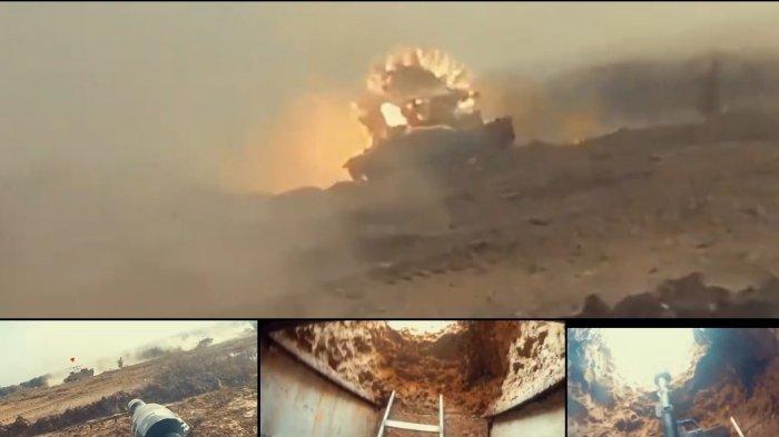 Sebuh rekaman video memperlihatkan aksi heroik para pejuang sayap bersenjata Palestina dari Brigade Al Qassam berhasil menghancurkan sebuah tank super canggih milik Zionel Israel dari jarak dekat dengan roket anti tank Yassin.