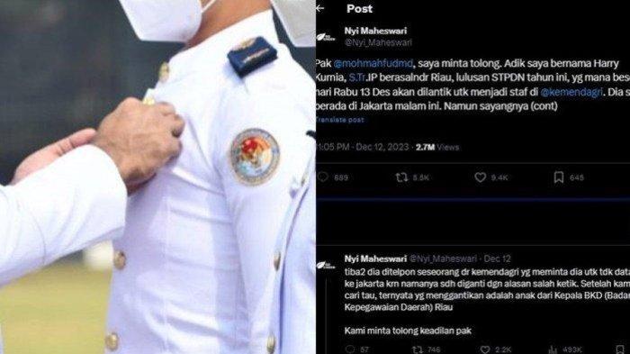Curhatan pilu lulusan IPDN gagal dilantik menjadi Staf Kementerian Dalam Negeri (Kemendagri). Diduga posisinya digantikan anak pejabat