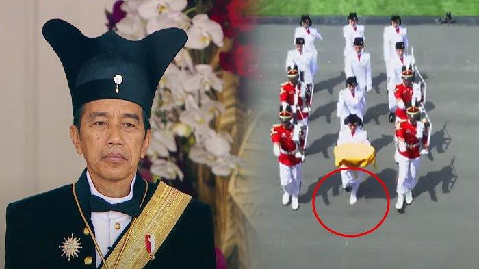 Ekspresi Jokowi Melihat Sepatu Pembawa Baki Copot saat Upacara Kemerdekaan di Istana Negara