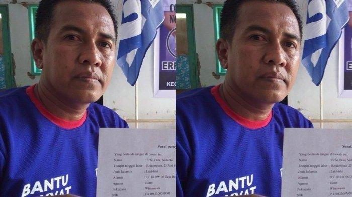 Erfin Dewi Sudanto, caleg di Bondowoso menjual ginjalnya demi modal nyalon. Ia pernah menjadi kepala desa dan menjual rumah warisannya saat menjabat.