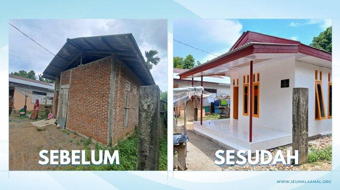 Kondisi rumah sebelum dan sesudah direhab