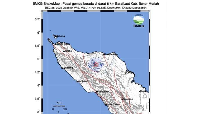 Gempa magnitudo 4,5 skala Richter guncang Bener Meriah malam ini