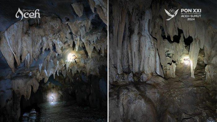 Stalagmit dan Stalaktit Goresan Alam Menakjubkan di Gua Sawang, Kabupaten Aceh Selatan, Provinsi Aceh.