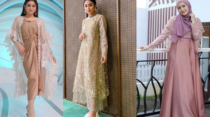 IILUSTRASI- Para artis mengenakan dress brokat.