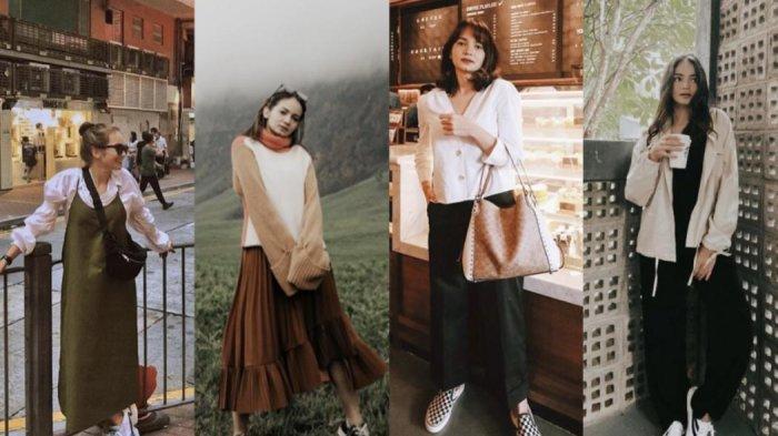 Inspirasi fashion Enzy Storia dengan sneakers sporty dan kasual.