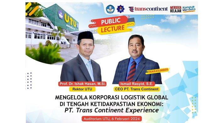 Pengusaha multimoda transport asal Aceh, Ismail Rasyid, akan mengisi kuliah umum di Univeritas Teuku Umar (UTU) Meulaboh, Selasa (6/2/2024).