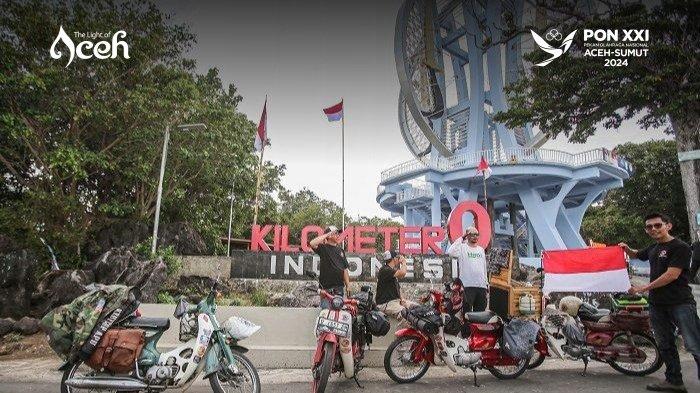 Klub motor Honda C70 asal Bandung sengaja datang ke Titik Nol Km di Sabang untuk merayakan HUT Ke-78 RI di ujung barat Indonesi, Rabu (16/8/2023) lalu.