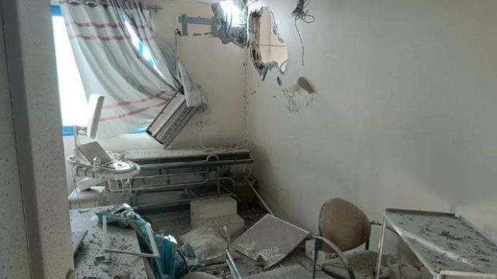 Kondisi Rumah Sakit Arab al-Ahli di Gaza yang hancur dan 500 pasien tewas oleh serangan militer Israel, Selasa 17 Oktober 2023.