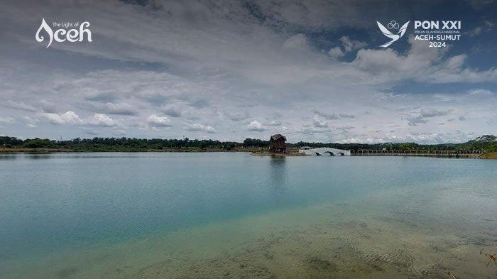 Danau buatan objek wisata Hutan Kota Langsa di Gampong Paya Bujok Seleumak, Kecamatan Langsa Baro, Kota Langsa.
