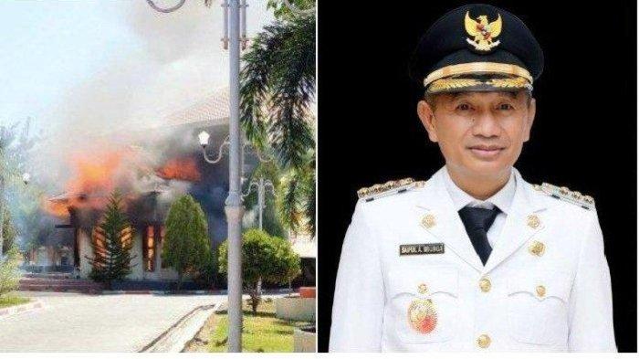 PILUNYA nasib Saipul Mbuinga, sudah jadi Bupati termiskin di Gorontalo, kini kantornya malah dibakar penambang.