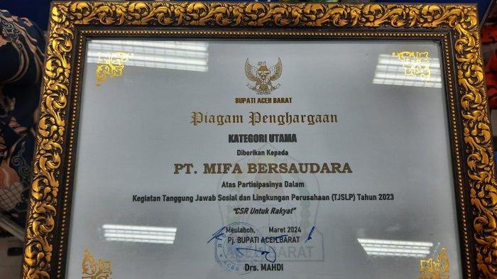 PT Mifa Bersaudara telah diakui sebagai pengelola CSR Terbaik