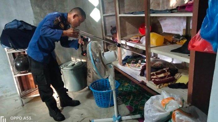 Petugas BPBD Aceh Besar mengevakuasi ular jenis Sawo Manuk di Gampong Lam Juhang, Kecamatan Lhong, Rabu (3/1/2024).