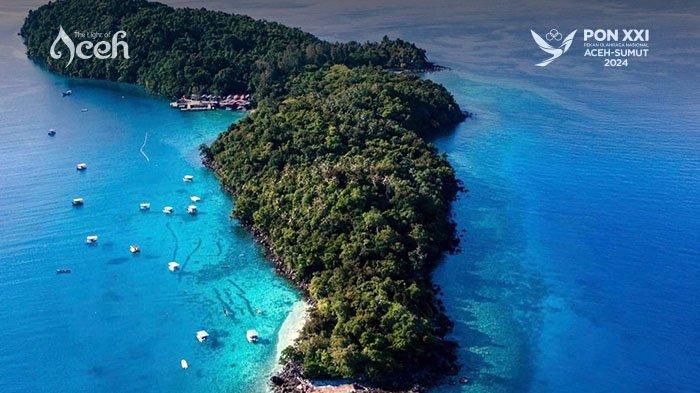 Pemandangan Pulau Rubiah dari udara.