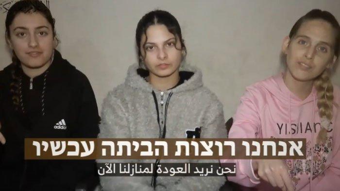 Hamas pada hari Jumat merilis video baru yang memperlihatkan tiga wanita Israel yang disandera di Gaza. Mereka adalah Karina Ariev (19) Doron Steinbrecher (33) dan Daniela Gilboa (19).