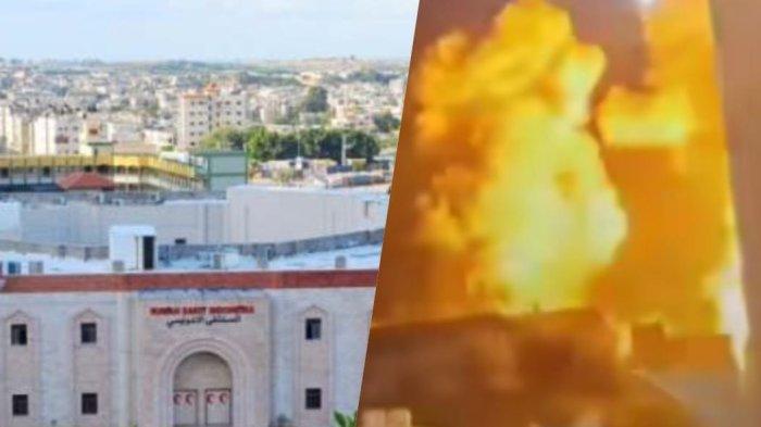 Sedih, area wilayah sekitaran Rumah Sakit Indonesia di Gaza, Palestina dibom Israel saat pasien menumpuk di sana.