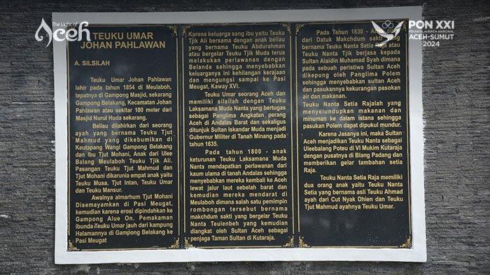 Tugu Kupiah Meukeutop Teuku Umar di kawasan Batu Putih, Desa Ujong Kalak, Kecamatan Johan Pahlawan, Kabupaten Aceh Barat, Sabtu (21/9/2024).