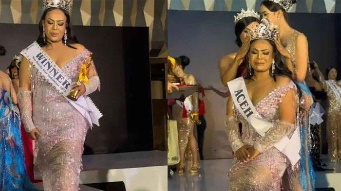 Waria Berselempang Aceh Menangkan Kontes Transgender