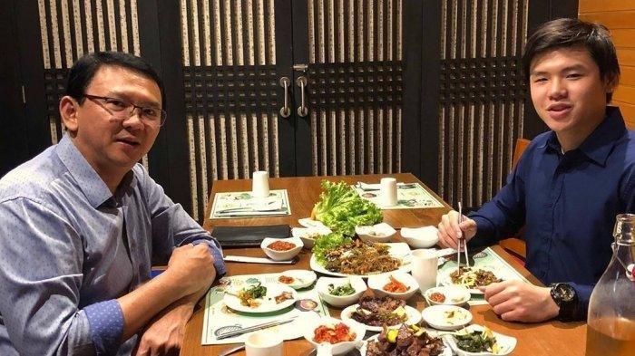 Basuki Tjahaja Purnama (Ahok) dan putra sulungnya, Nicholas Sean Purnama.
