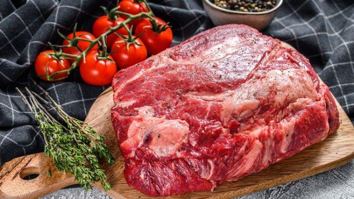 ILUSTRASI daging sapi sebelum dimasak.