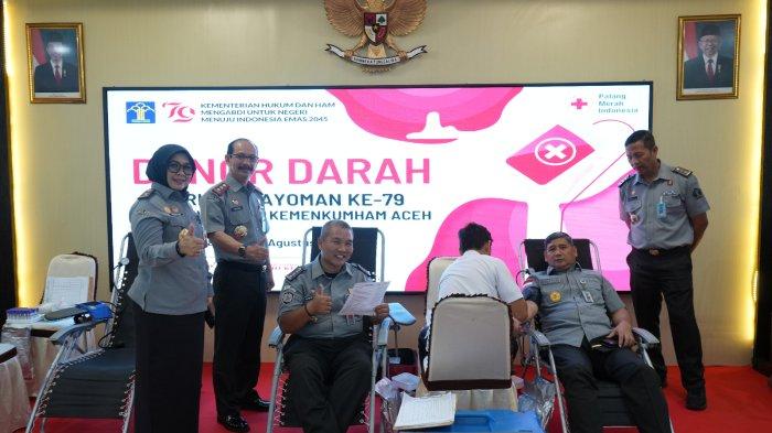 Merayakan Hari Pengayoman ke-79, Kanwil Kemenkumham Aceh Gelar Donor Darah