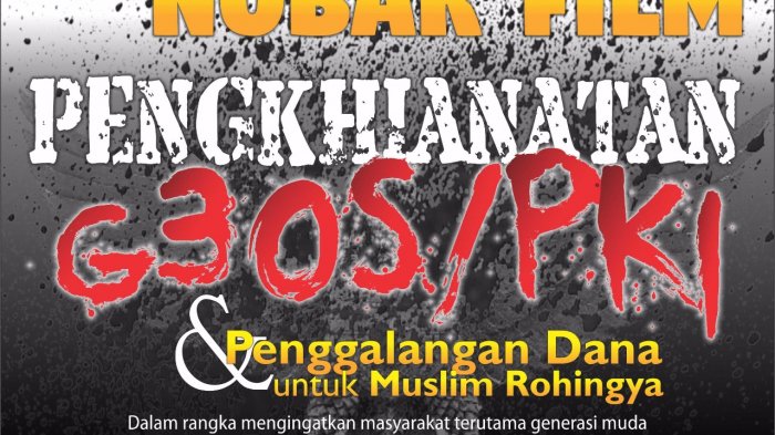 DPD PKS Aceh Barat akan mengadakan nonton bareng (Nobar) film G30S/PKI, Sabtu (30/9/2017) malam ini