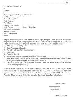 Contoh Surat Lamaran untuk Daftar CPNS dan PPPK 2023