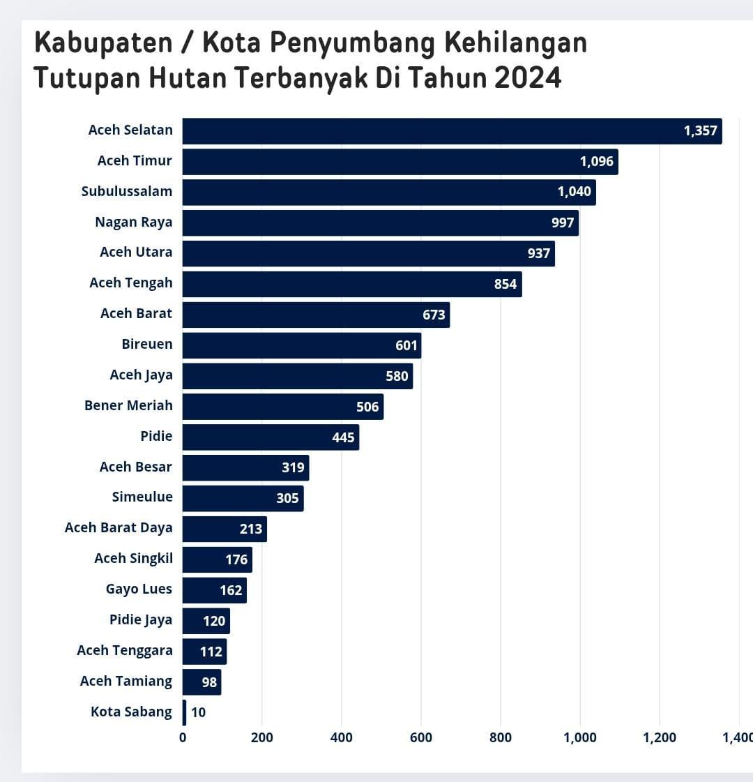 Deforestasi di kawasan hutan Aceh Timur. Foto direkam tahun 2023. (Dok. Yayasan Konservasi Alam Timur Aceh)