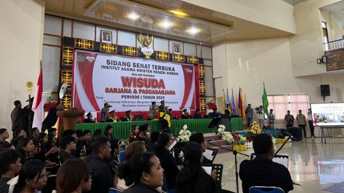 Sidang Senat Terbuka IAKN Ambon dalam rangka Wisuda Sarjana dan Pascasarjana Periode I Tahun 2024, Jumat (26/7/2024)
