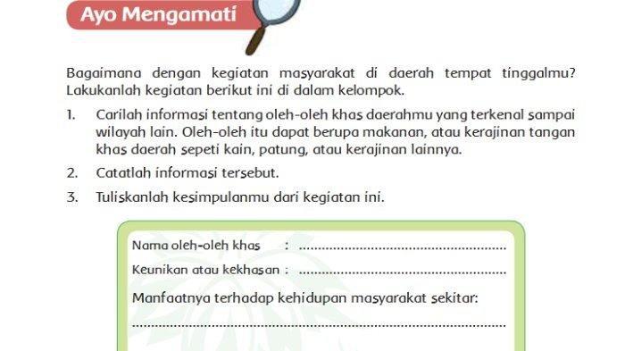 Berikut soal dan kunci jawaban Buku Tematik Tema 6 Kelas 5 SD halaman 175 Subtema 3 Pembelajaran 4 pada Kurikulum 2013: Oleh-oleh Khas Daerahmu