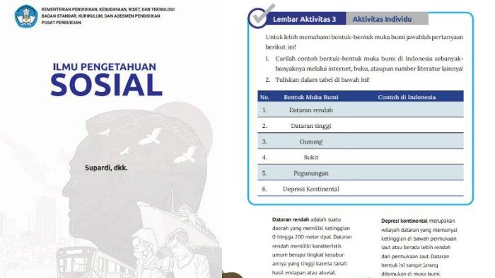 Dalam buku Ilmu Pengetahuan Sosial atau IPS Kelas 8 Kurikulum Merdeka halaman 73, terdapat Lembar Aktivitas 3 tentang bentuk-bentuk muka bumi.