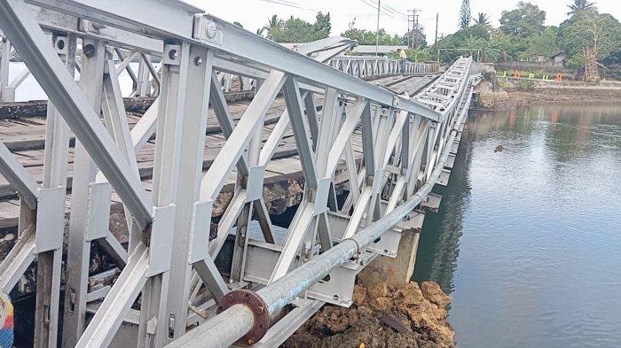 Jembatan Penghubung Desa di Malra kembali Ambrol, Kamis (3/10/2024)