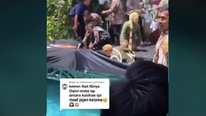 Video panggung Pelaminan ambruk, tetamu dan pengantin tercebur ke dalam kolam Viral di TikTok.